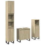 vidaXL Ensemble de meubles de salle de bain 3 Pièces chêne sonoma