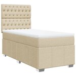 vidaXL Sommier à lattes de lit avec matelas Crème 80x200 cm Tissu