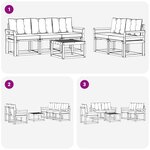vidaXL Ensemble de canapés d'extérieur 6 pc Blanc et noir