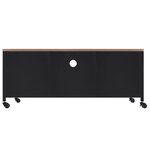 vidaXL Meuble TV Noir 110x30x43 cm Fer et bois de pin massif