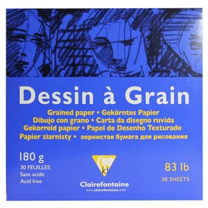 Bloc dessin à grain encollé 180g 29,7x29,7cm 30F CLAIREFONTAINE