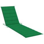 vidaXL Chaises longues lot de 2 avec coussin vert Bois de teck solide