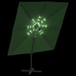 vidaXL Parasol cantilever à LED Vert 400x300 cm