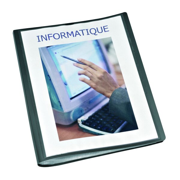Protège-documents personnalisable viquel polypropylène opaque a4 60 pochettes - 120 vues noir