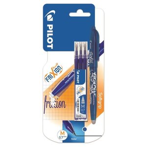 PILOT - Frixion Ball Moyen - Encre bleue + 1 Etui de 3 recharges
