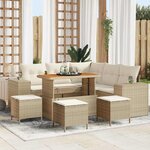 vidaXL Ensemble de canapé de jardin avec coussin 9 Pièces Beige et crème