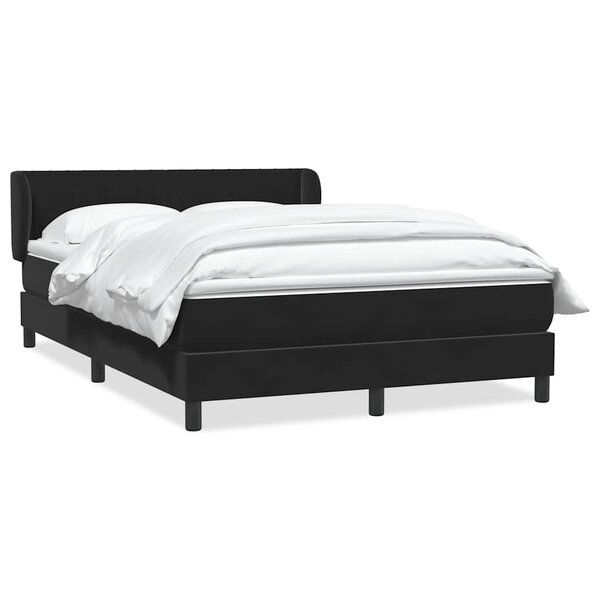 vidaXL Sommier à lattes de lit avec matelas noir 160x210 cm velours