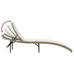 vidaXL Chaise longue avec coussin beige 55x199x50 cm résine tressée