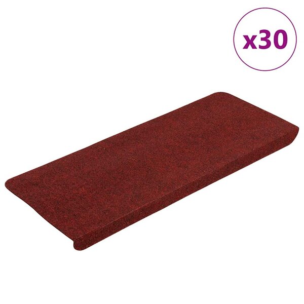 vidaXL Tapis d'escalier auto-adhésifs 30 Pièces rouge 65x24 5x3 5 cm