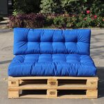 Set 2 coussins palette d'extérieur riou bleu polyester 120 x 80 x 15 cm