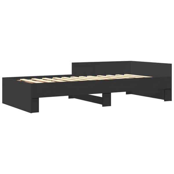 vidaXL Cadre de lit noir 75x190 cm bois d'ingénierie