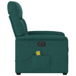 vidaXL Fauteuil de massage inclinable électrique Vert foncé Tissu