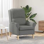 vidaXL fauteuil Gris foncé 76 x 94 x 102 cm Microfibre