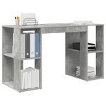 vidaXL Bureau Gris béton 130 x 50.5 x 75 cm Bois d'ingénierie