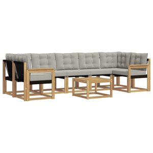 vidaXL Ensemble de canapés d'extérieur 8 pc Blanc et gris clair