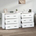 vidaXL Buffets 2 Pièces blanc bois d'ingénierie
