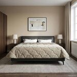vidaXL Duvet complet toute l'année Matelassé Gris clair 220 x 240 cm