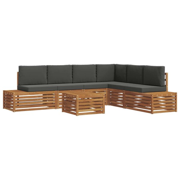vidaXL Ensemble de canapés d'extérieur 7 Pièce Naturel et Anthracite
