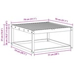 vidaXL Pouf d'Extérieur Bois d'Acacia Massif Blanc 79 x 79 x 37 cm