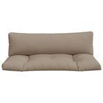 vidaXL Coussins de palette lot de 2 taupe tissu