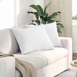 vidaXL Coussins de canapé 2 Pièces Blanc 70 x 50 cm tissu