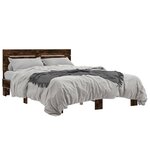 vidaXL Cadre de lit sans matelas chêne fumé 140x200 cm