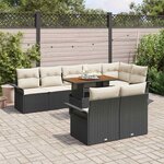 vidaXL Ensemble de canapé de jardin 9 Pièces Noir Poly rotin