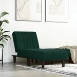 vidaXL Chaise longue vert foncé velours