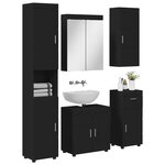 vidaXL Ensemble de mobilier de salle de bain avec tiroir TULUM Noir