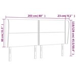 vidaXL Tête de lit avec oreilles Marron foncé 203x23x118/128 cm Tissu