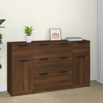 vidaXL Ensemble de buffets 3 Pièces Chêne marron Bois d'ingénierie