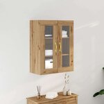 Placard mural vidaXL avec portes en verre Chêne artisan 69 5x34x90 cm