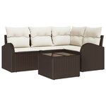 vidaXL Ensemble de canapé de jardin 5 Pièces Marron Poly rotin