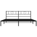 vidaXL Cadre de lit métal sans matelas avec tête de lit noir 193x203cm
