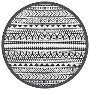vidaXL Tapis d'extérieur ARAKIL noir Ø120 cm PP