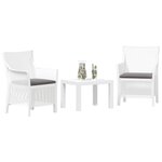vidaXL Ensemble salon avec coussin 3 Pièces Blanc PP