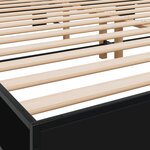 vidaXL Cadre de lit noir 200x200 cm bois d'ingénierie et métal