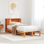 vidaXL Lit bibliothèque sans matelas cire marron 75x190 cm bois massif