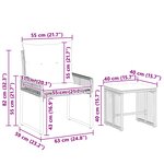 vidaXL Ensemble de meubles d'extérieur 7 pc Noir et blanc crème