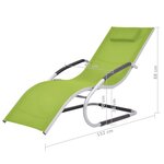 vidaXL Chaise longue avec oreiller Aluminium et textilène Vert