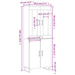 vidaXL Buffet haut Sonoma gris 69 5x34x180 cm Bois d'ingénierie