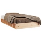 vidaXL Cadre de lit 75x190 cm Petit simple Bois massif