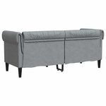 vidaXL Canapé Chesterfield 2 places gris clair tissu