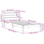 vidaXL Cadre de lit avec tête de lit sans matelas cire marron 75x190cm