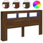 vidaXL Tête de lit à LED chêne marron 180x18 5x103 5cm bois ingénierie
