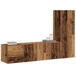 vidaXL Meubles TV muraux 3 Pièces vieux bois bois d'ingénierie