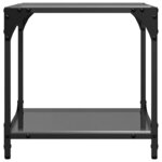 vidaXL Tables basses avec dessus en verre noir 2 Pièces 40x40x40 cm acier