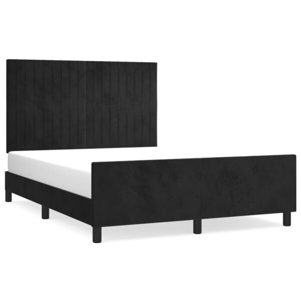 vidaXL Cadre de lit avec tête de lit Noir 140x200 cm Velours