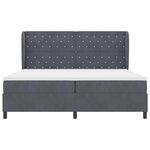 vidaXL Lit à ressorts avec matelas Gris foncé 200 x 200 cm Velours