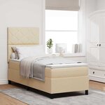 vidaXL Lit à ressorts avec matelas Crème 80 x 200 cm tissu